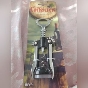 Evriholder Winged Corkscrew Great For Removing Corks And Opening Bottles NEW